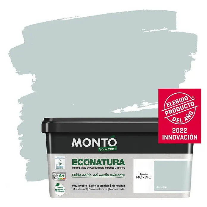 Montó Bricolovers Pintura para paredes EcoNatura - Jade Klar, 4 l, Mate - Producto en uso