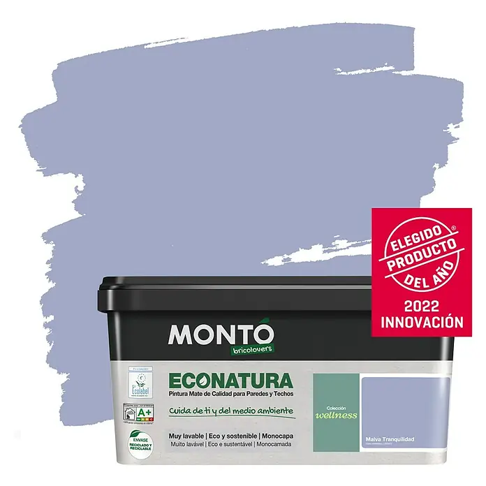 Montó Bricolovers Pintura para paredes Econatura - Malva Tranquilidad, 4 l, Mate - Producto en uso