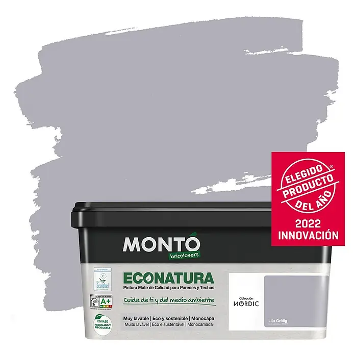 Montó Bricolovers Pintura para paredes Econatura - Lila Gralig, 4 l, Mate - Producto en uso
