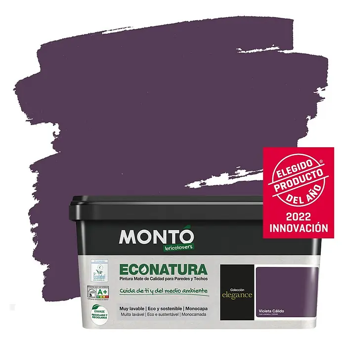 Montó Bricolovers Pintura para paredes Econatura - Violeta Cálido, 4 l, Mate - Producto en uso