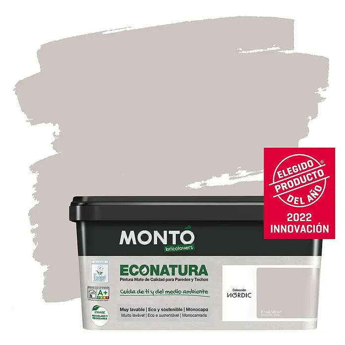 Montó Bricolovers Pintura para paredes Econatura - Rosa Varen, 4 l, Mate - Producto en uso