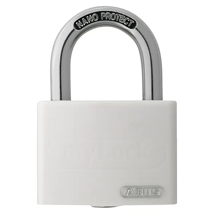 Abus Vorhängeschloss T65AL/40 - B x H: 43 x 62 mm, Bügelstärke: 6,5 mm, Aluminium, Silber - Vorderansicht
