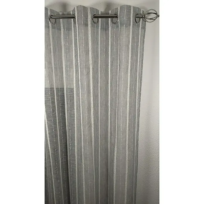 Visillo para ventana Daniele - An x Al: 140 x 260 cm, 100% poliéster, Gris - Primer plano