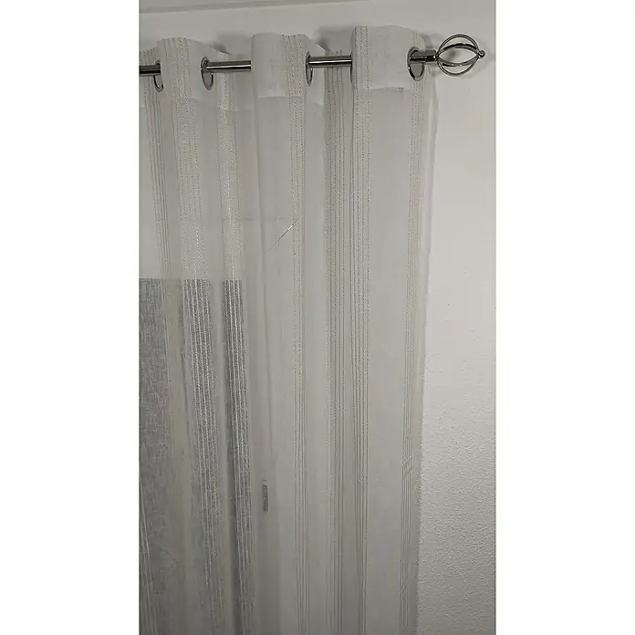 Visillo para ventana Alessandra - An x Al: 140 x 260 cm, 100% poliéster, Blanco - Primer plano