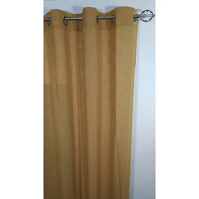 Visillo para ventana Roxanne - An x Al: 140 x 260 cm, 100% poliéster, Mostaza - Primer plano