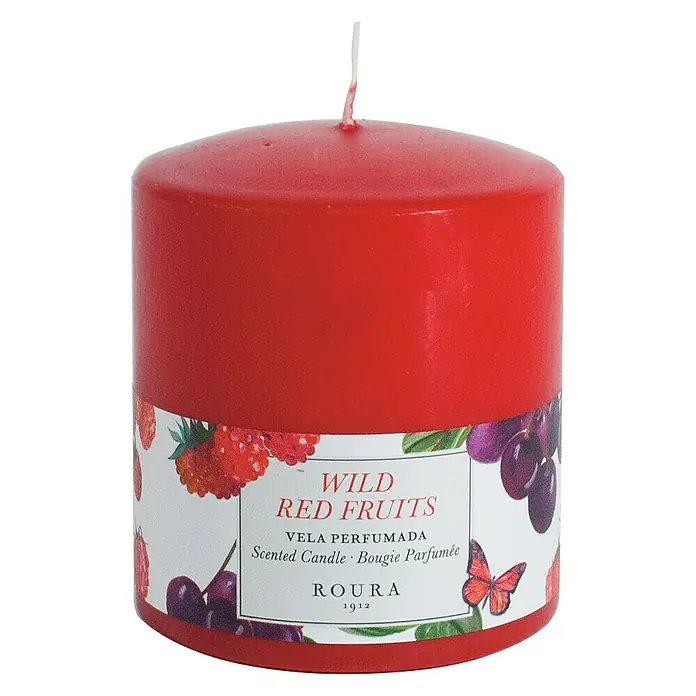Ceras Roura Vela taco perfumada - Ø x Al: 7 x 8 cm, Frutos del bosque - Vista frontal