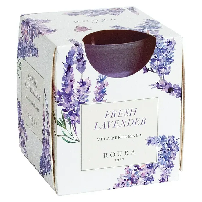Ceras Roura Vaso con vela - Ø x Al: 7 x 8,5 cm, Lavanda - Vista angular