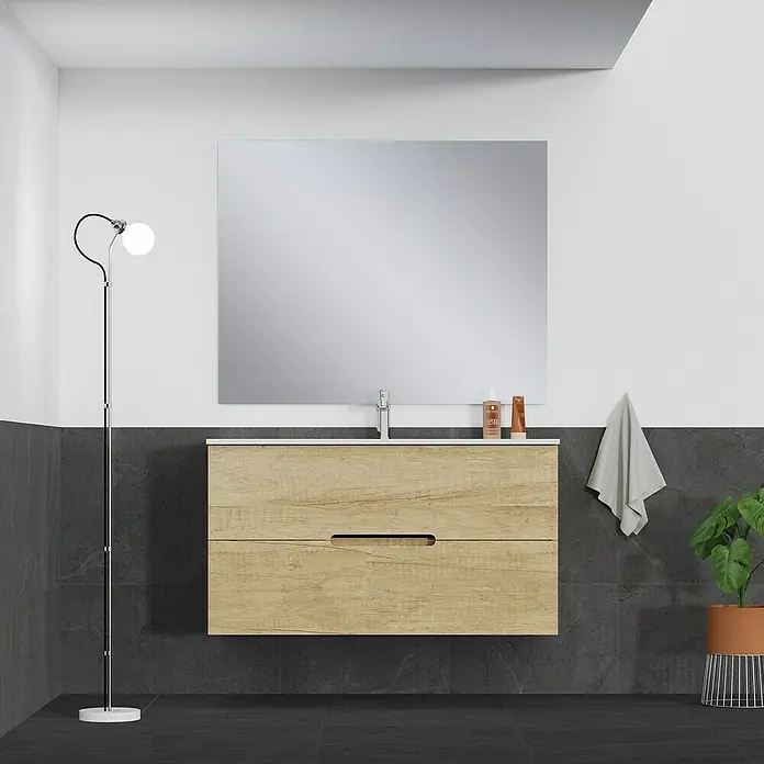 Mueble de lavabo India - L x An x Al: 39 x 100 x 54,5 cm, Nature - Foto ambiente