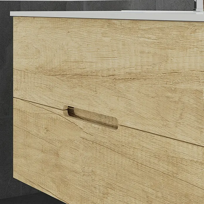 Mueble de lavabo India - L x An x Al: 39 x 100 x 54,5 cm, Nature - Primer plano