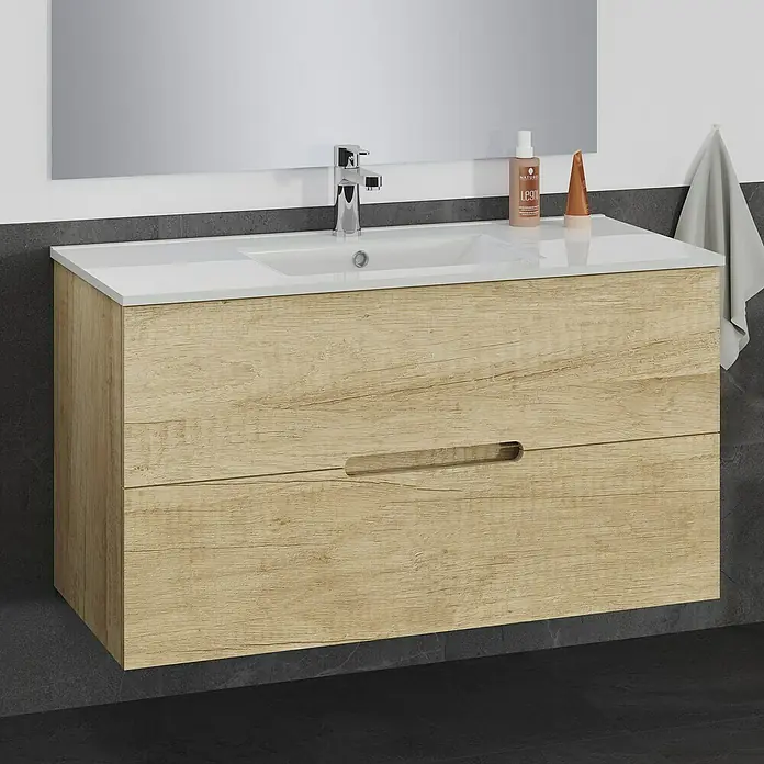 Mueble de lavabo India - L x An x Al: 39 x 100 x 54,5 cm, Nature - Foto ambiente
