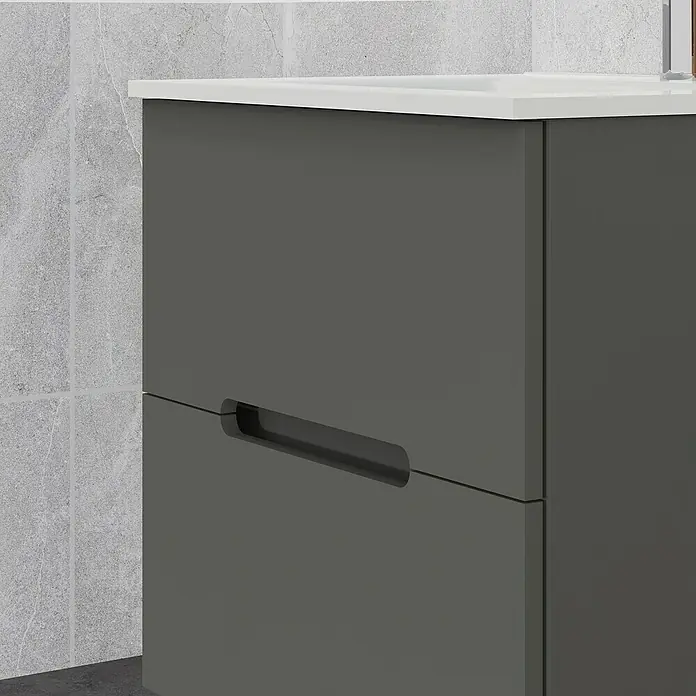 Mueble de lavabo India - L x An x Al: 39 x 70 x 54,5 cm, Antracita - Primer plano
