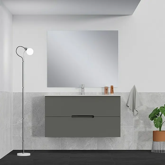 Mueble de lavabo India - L x An x Al: 46 x 100 x 54,5 cm, Antracita - Foto ambiente