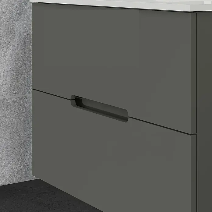 Mueble de lavabo India - L x An x Al: 46 x 80 x 54,5 cm, Antracita - Primer plano