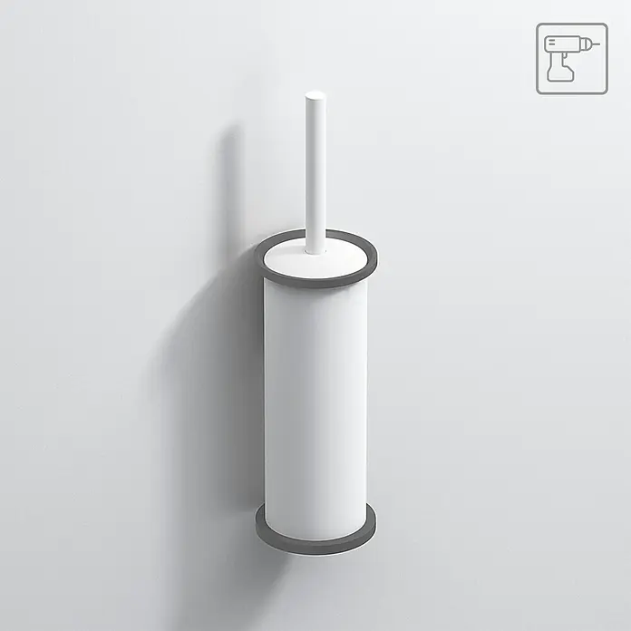 Creabath Escobillero Elements - Zamak, Blanco - Foto ambiente