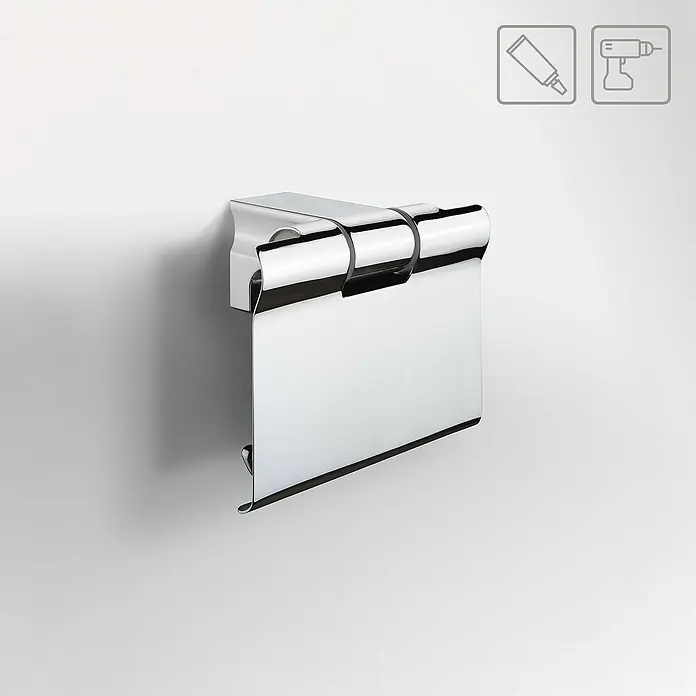 Creabath Decoart Portarrollos papel higiénico - Con tapa, Cromo, Zamak - Foto ambiente