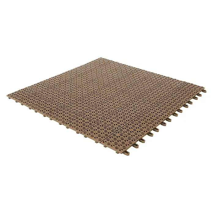 Klickfliese - Kunststoff, Braun, 55,5 x 55,5 cm, 9 Stk. - Diagonale Ansicht