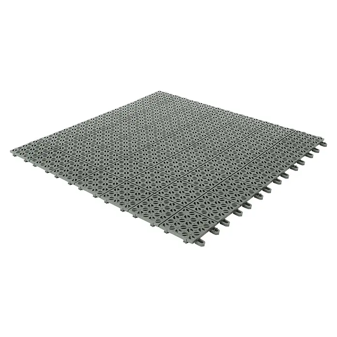 Klickfliese - Kunststoff, Grau, 55,5 x 55,5 cm, 9 Stk. - Diagonale Ansicht