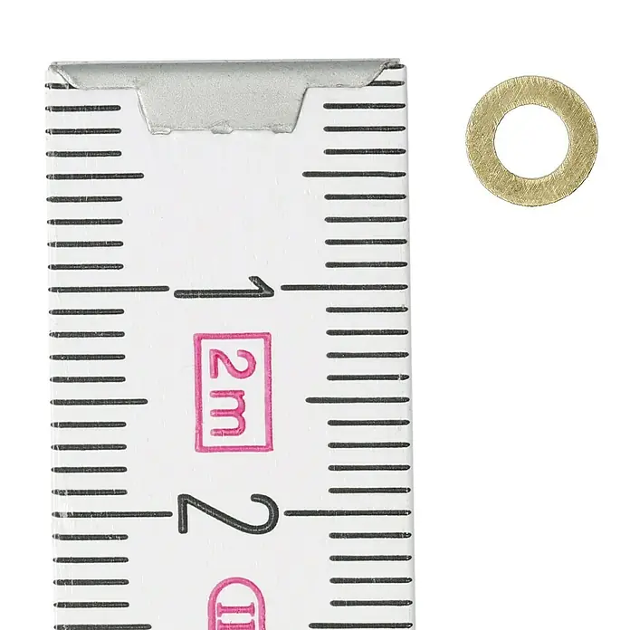 Stabilit Arandela - Diámetro interior: 3,2 mm, Diámetro exterior: 7 mm, Latón, Brillante, 26 uds. - Vista superior