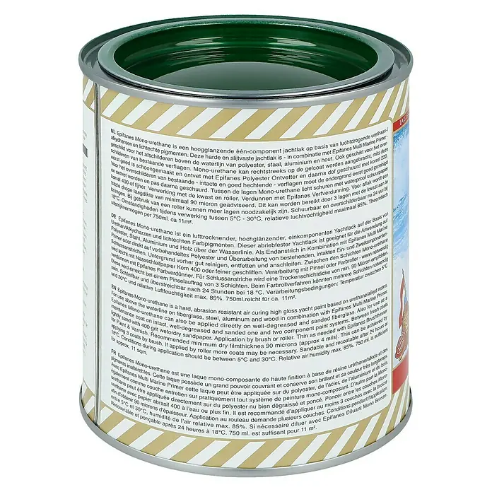 Epifanes Yachtlack Mono-Urethan - Dunkelgrün 3172, 750 ml - Rückansicht