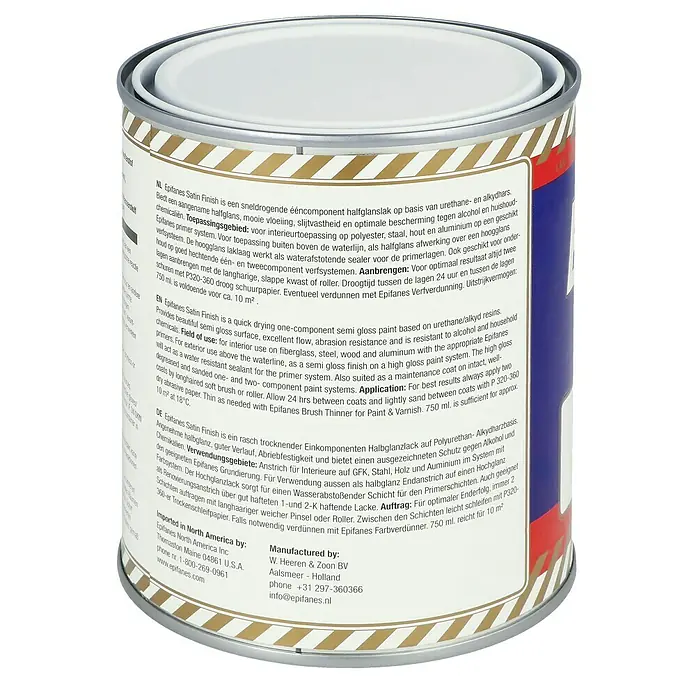 Epifanes Yachtlack Satin Finish - Weiß, 750 ml - Rückansicht