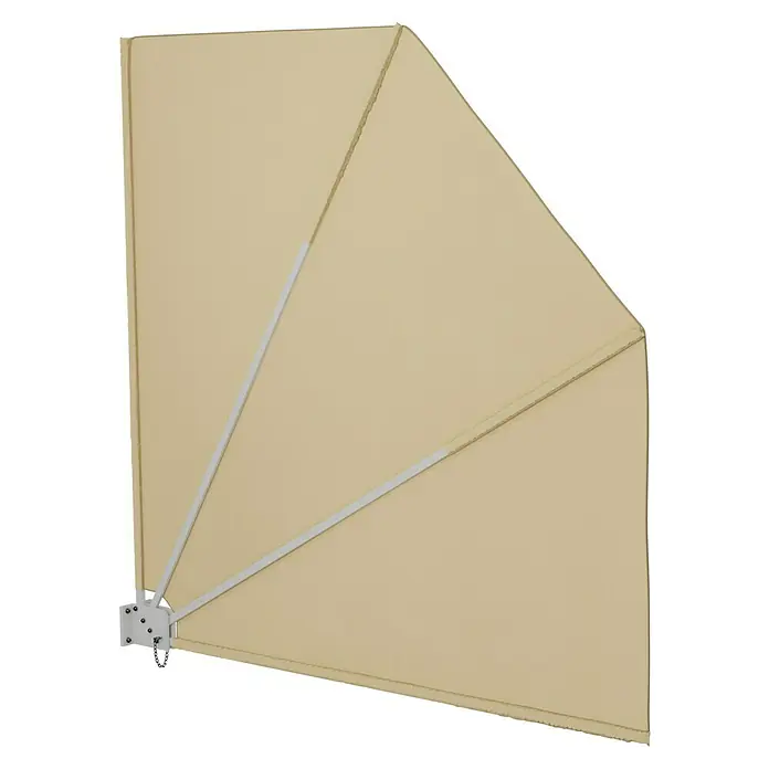 Sunfun Balkonfächer - Beige, 1,4 x 1,4 m - Diagonale Ansicht