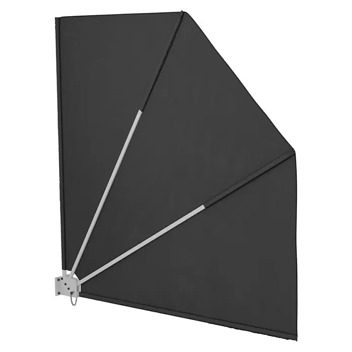 Sunfun Balkonfächer - Anthrazit, 1,4 x 1,4 m - Diagonale Ansicht