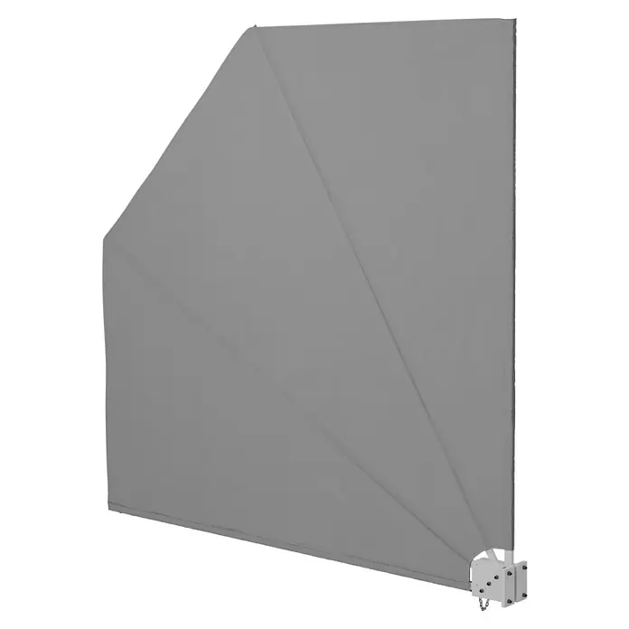 Sunfun Balkonfächer - Grau, 1,4 x 1,4 m - Diagonale Ansicht