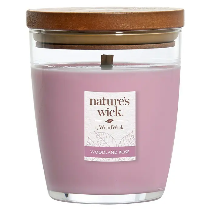 Woodwick Nature's Wick Duftkerze - Im Glas, Woodland Rose, Anzahl Dochte: 1 Stk. - Vorderansicht
