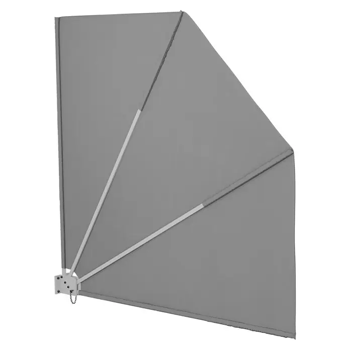 Sunfun Balkonfächer - Grau, 1,4 x 1,4 m - Diagonale Ansicht