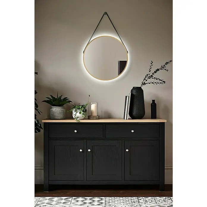 DSK LED-Lichtspiegel Silver Barbier - Durchmesser: 50 cm, Gold - Stimmungsaufnahme
