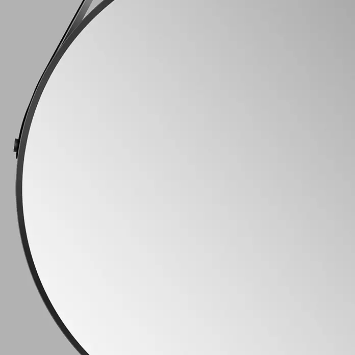 DSK Wandspiegel Silver Coiffeur - Durchmesser: 80 cm, Schwarz - Detailaufnahme