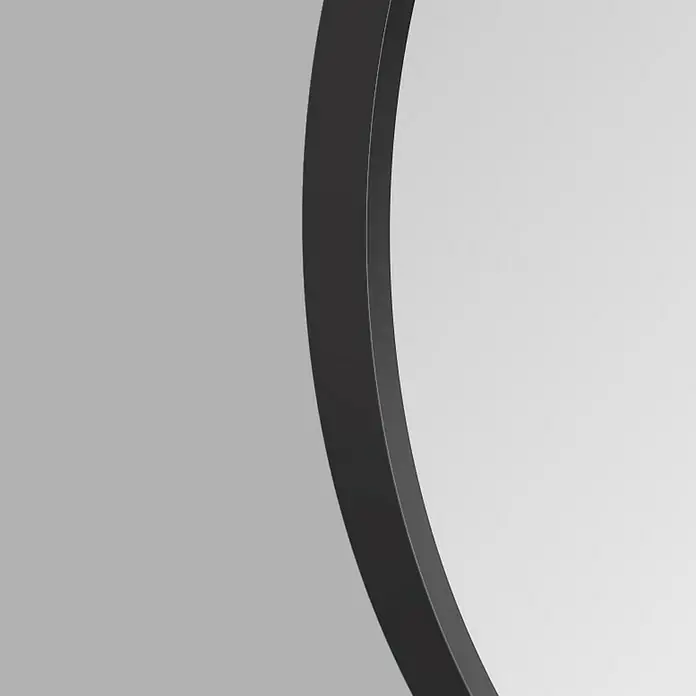 DSK Wandspiegel Silver Coiffeur - Durchmesser: 80 cm, Schwarz - Detailaufnahme