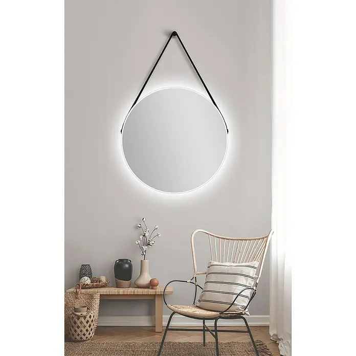 DSK LED-Lichtspiegel Silver Barbier - Durchmesser: 80 cm, Weiß - Stimmungsaufnahme