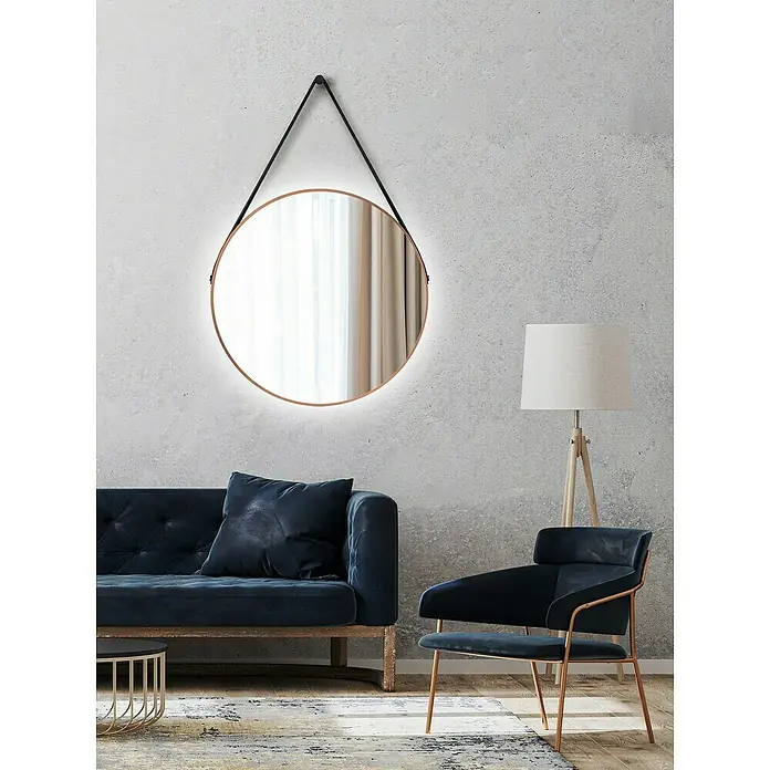 DSK LED-Lichtspiegel Silver Barbier - Durchmesser: 80 cm, Kupfer - Stimmungsaufnahme