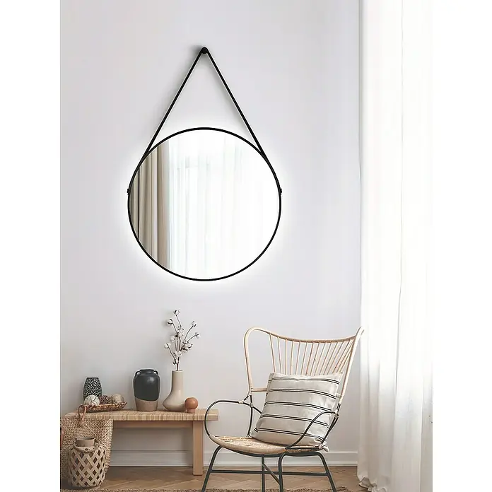 DSK LED-Lichtspiegel Silver Barbier - Durchmesser: 80 cm, Schwarz - Stimmungsaufnahme