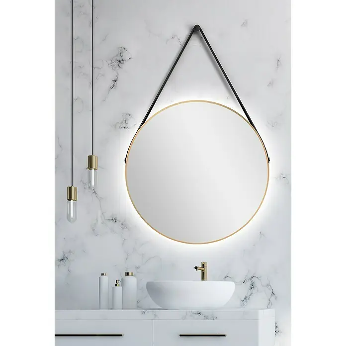 DSK LED-Lichtspiegel Silver Barbier - Durchmesser: 80 cm, Gold - Stimmungsaufnahme