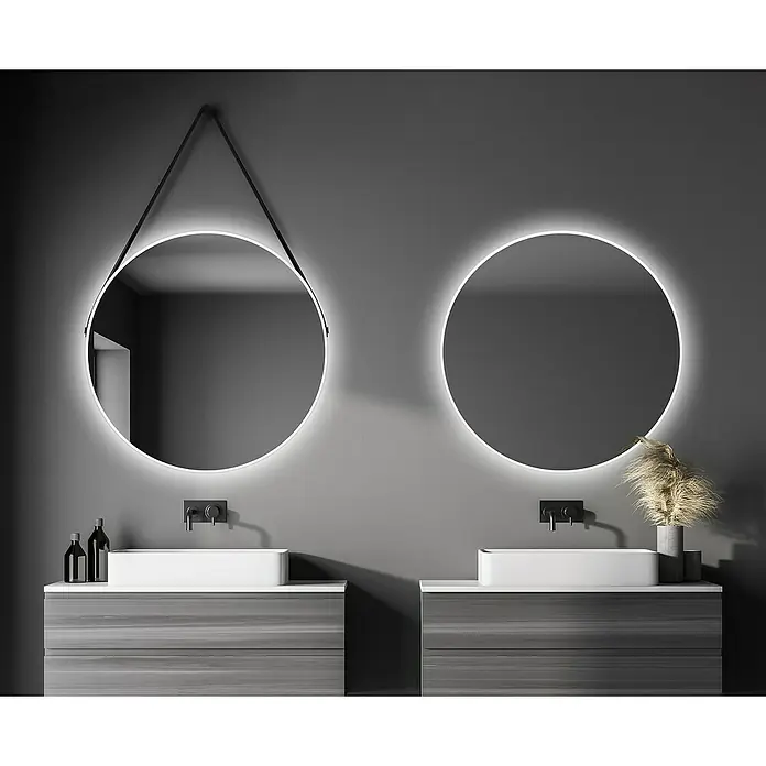 DSK LED-Lichtspiegel Silver Barbier - Durchmesser: 80 cm, Weiß - Stimmungsaufnahme