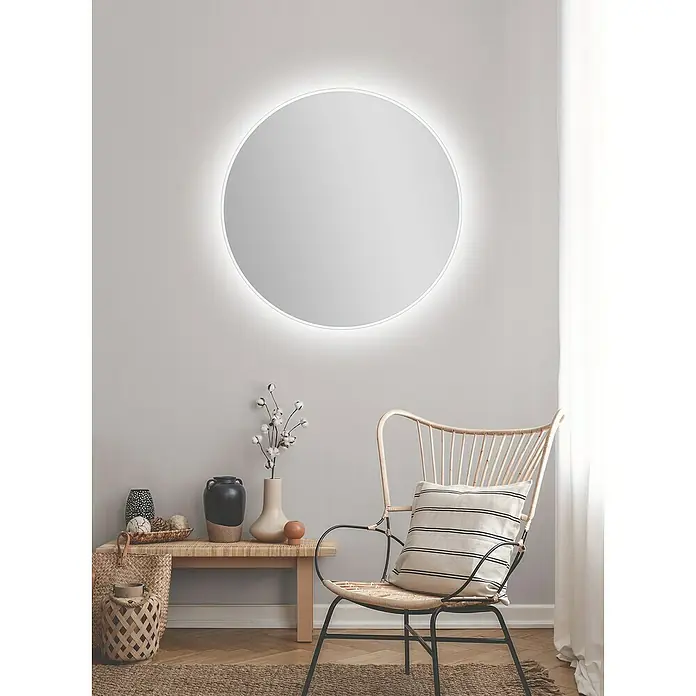 DSK LED-Lichtspiegel Silver Barbier - Durchmesser: 80 cm, Weiß - Stimmungsaufnahme