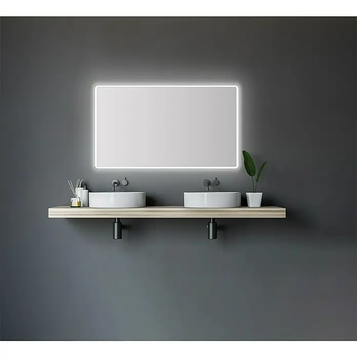 DSK LED-Lichtspiegel Silver Luna - 120 x 70 cm, Kippschalter - Stimmungsaufnahme