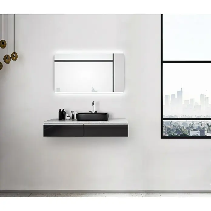 DSK LED-Lichtspiegel Silver Chic - 120 x 70 cm, Kippschalter - Stimmungsaufnahme