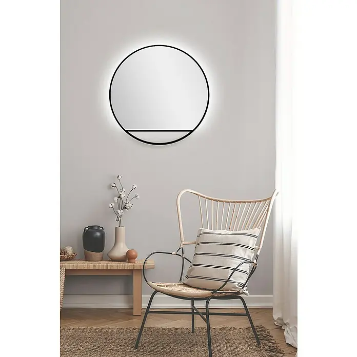 DSK LED-Lichtspiegel Silver Cosmos - Durchmesser: 60 cm, Schwarz - Stimmungsaufnahme