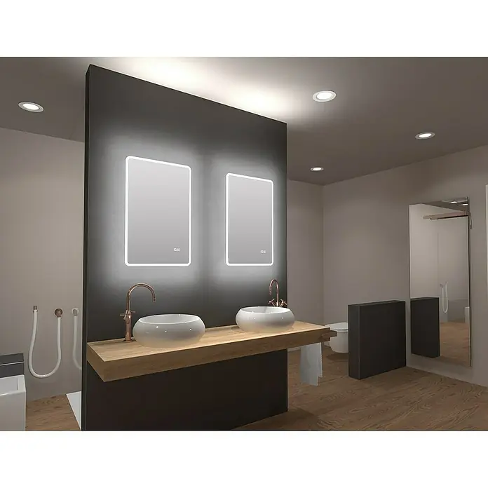 DSK LED-Lichtspiegel Silver Sintra - 45 x 70 cm, Kippschalter - Stimmungsaufnahme