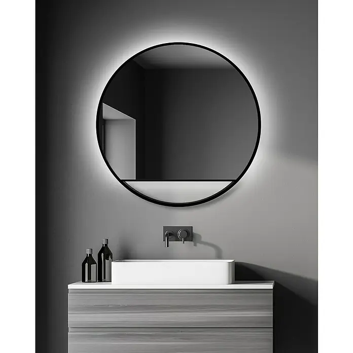 DSK LED-Lichtspiegel Silver Cosmos - Durchmesser: 80 cm, Schwarz - Stimmungsaufnahme