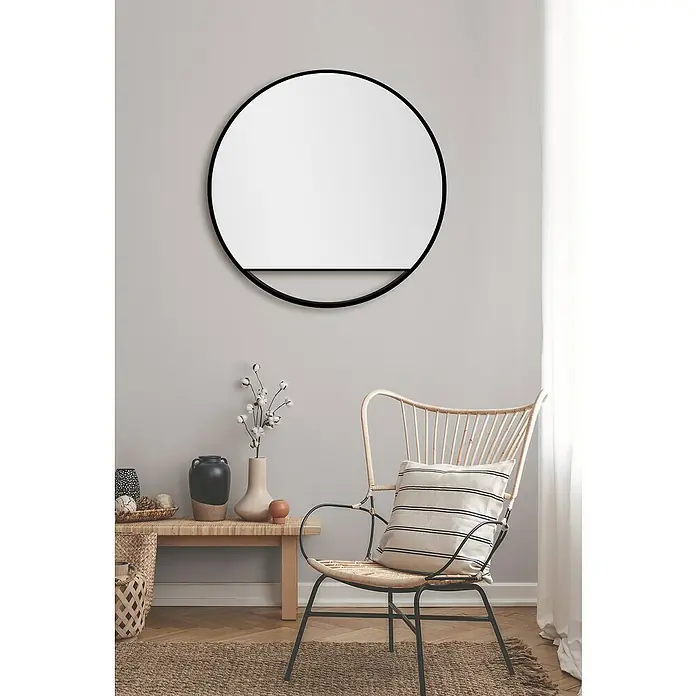 DSK Wandspiegel Silver Cosmos - Durchmesser: 80 cm, Schwarz - Stimmungsaufnahme