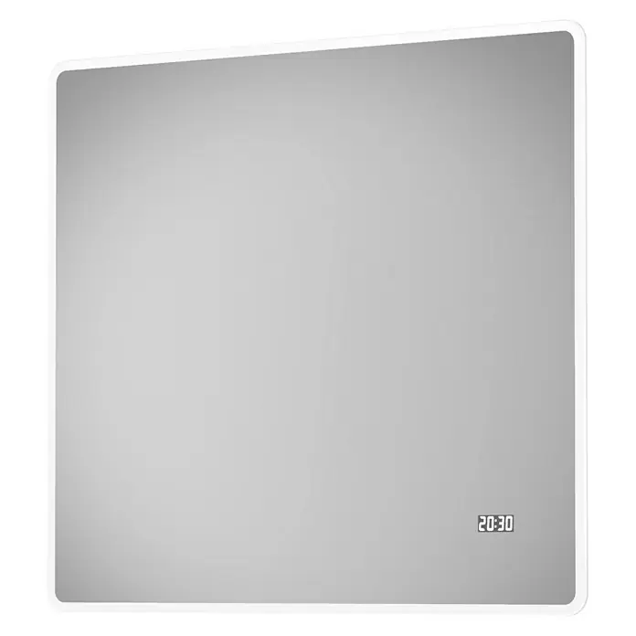 DSK LED-Lichtspiegel Silver Sintra - 80 x 70 cm, Kippschalter - Diagonale Ansicht