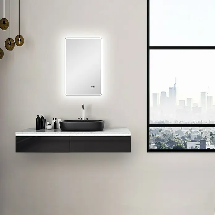 DSK LED-Lichtspiegel Silver Sintra - 45 x 70 cm, Kippschalter - Stimmungsaufnahme