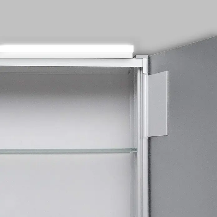 DSK LED-Spiegelschrank Aluminio Vegas - Mit Beleuchtung, Aluminium - Detailaufnahme