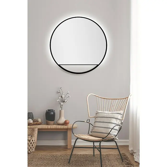 DSK LED-Lichtspiegel Silver Cosmos - Durchmesser: 80 cm, Schwarz - Stimmungsaufnahme