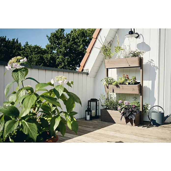 Butenkist Stufenbeet Freyja - L x B x H: 76 x 43 x 120 cm, Warm Grey - Stimmungsaufnahme