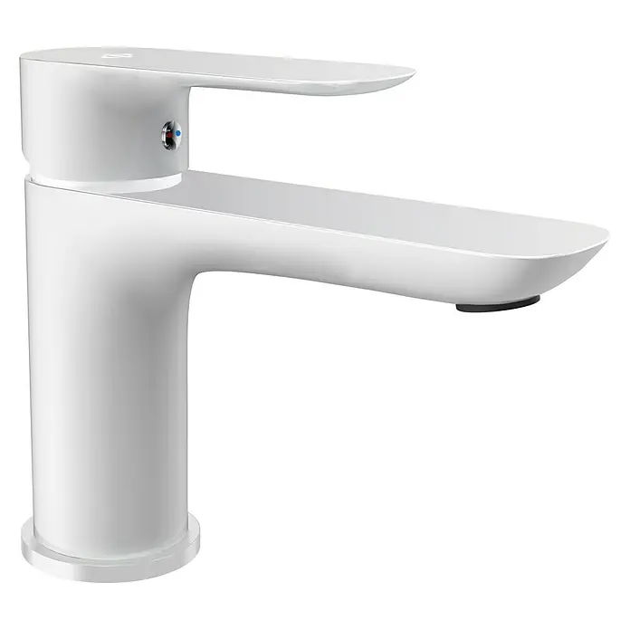 IO Cassio Grifo de lavabo - Blanco/Cromo, Brillante - Vista angular